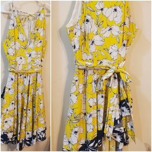 Eliza J halter fit & flare hi lo dress